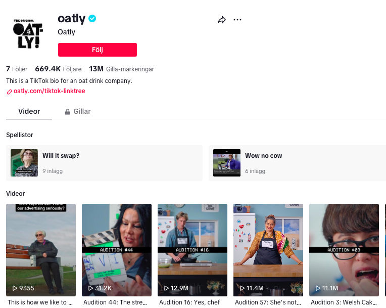 Oatly Cooking Show på TikTok